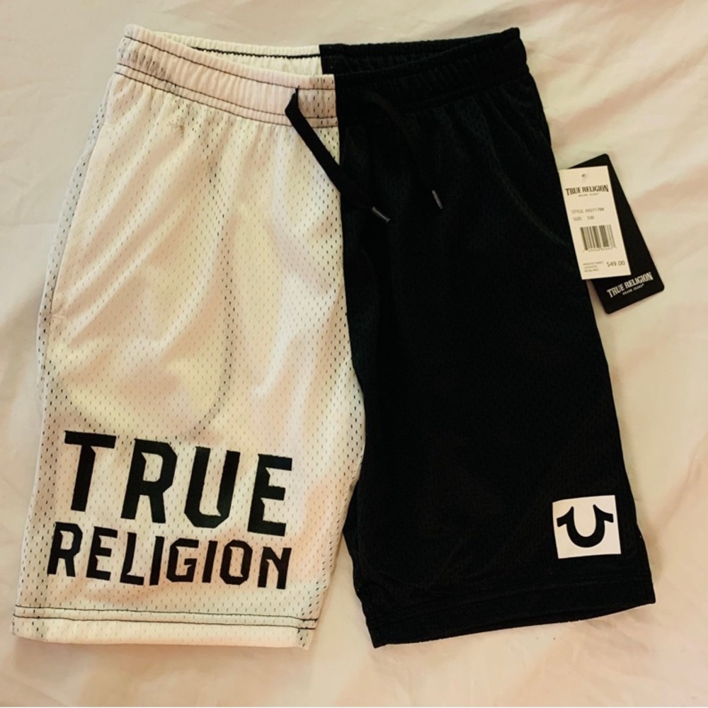 True Religion Black Mesh Shorts